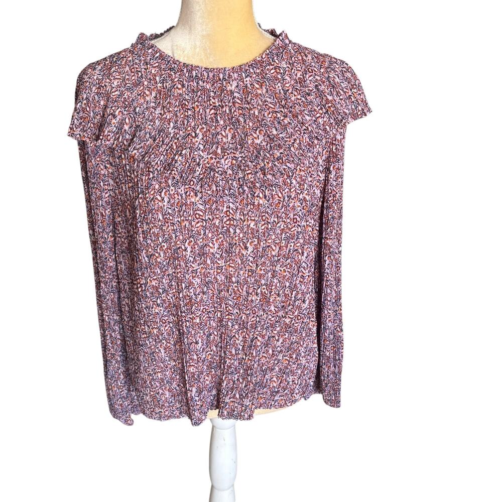 J Crew Crinkle Chiffon Detail Top in Floral Fields New Size Large Blouse - Picture 2 of 10